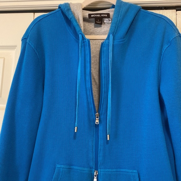MICHAEL KORS waffle knit lined hoodie. Zipper. 100% cotton. Good condition. Sz L - Picture 6 of 10